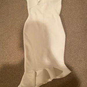 White one shoulder bandage dress